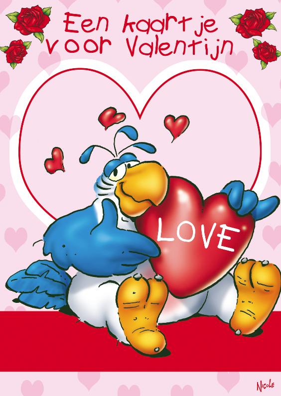 Valentijn Rocco 2 papegaai hart - Valentijnskaarten Valentijnskaarten - Valentijn Rocco 2 papegaai hart