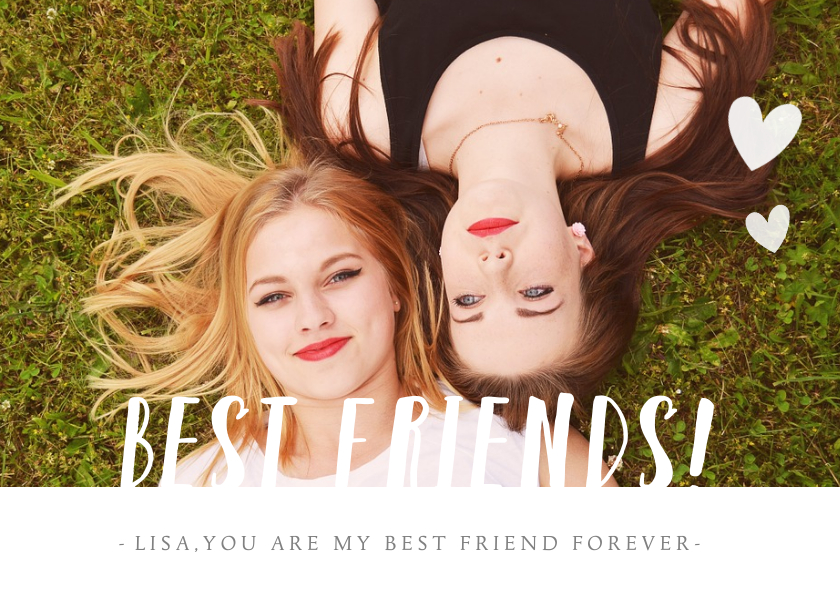 Valentijn vriendschaps kaart met foto - best friends - Valentijnskaarten Valentijnskaarten - Valentijn vriendschaps kaart met foto - best friends