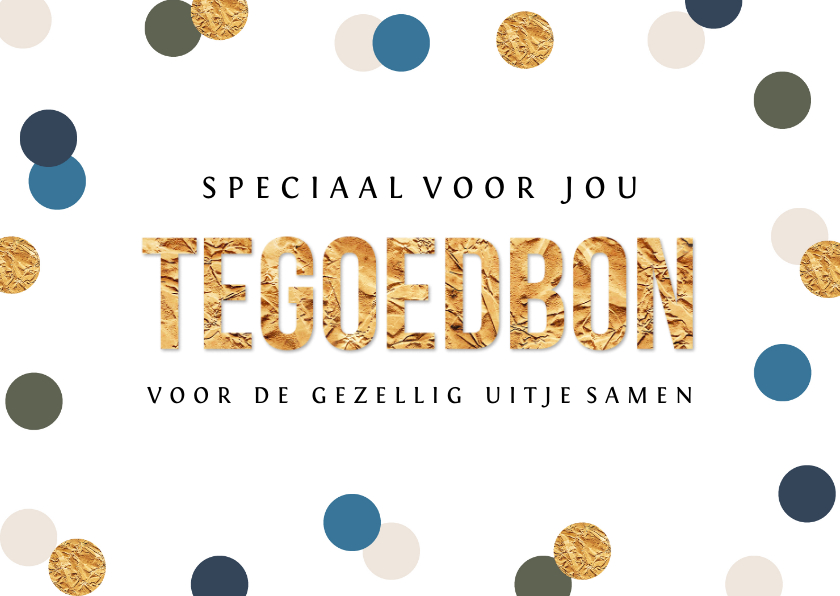 Valentijnskaarten - Valentijnscadeaubon confetti goud waardebon