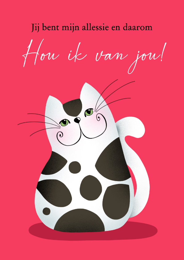Valentijnskaarten - Valentijnsdag kat jij bent mijn allessie