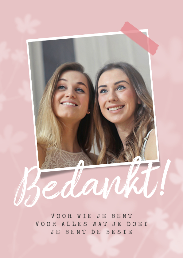 Valentijnskaart bedankt bloemen foto vriendschap - Valentijnskaarten Valentijnskaarten - Valentijnskaart bedankt bloemen foto vriendschap