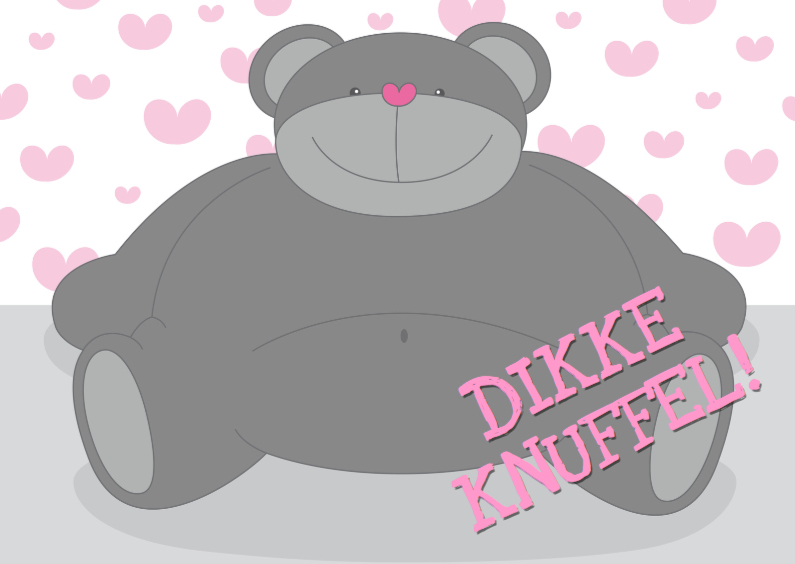 Valentijnskaart beer dikke knuffel - Valentijnskaarten Valentijnskaarten - Valentijnskaart beer dikke knuffel