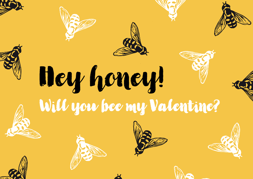 Valentijnskaart bijtjes - Bee my Valentine - Valentijnskaarten Valentijnskaarten - Valentijnskaart bijtjes - Bee my Valentine