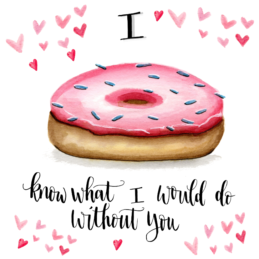 Valentijnskaarten - Valentijnskaart Donut