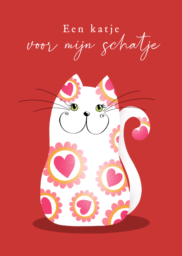 Valentijnskaarten - Valentijnskaart een katje voor mijn schatje