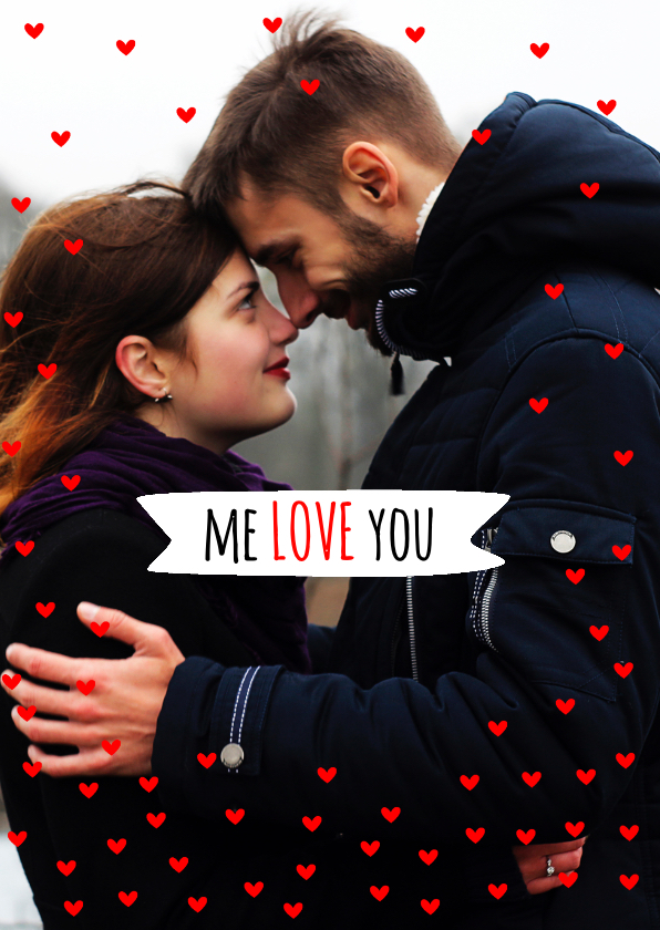 Valentijnskaart foto met hartjes - Valentijnskaarten Valentijnskaarten - Valentijnskaart foto met hartjes