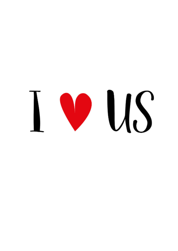 Valentijnskaart I love us - Valentijnskaarten Valentijnskaarten - Valentijnskaart I love us