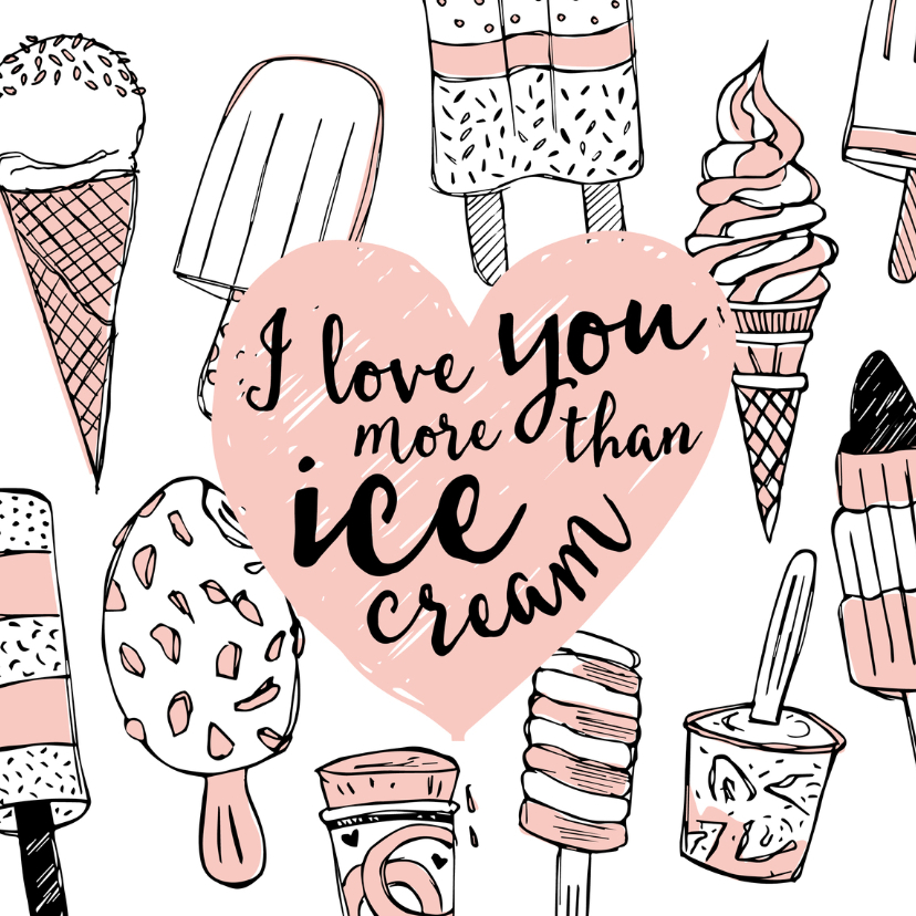 Valentijnskaarten - Valentijnskaart ijsjes