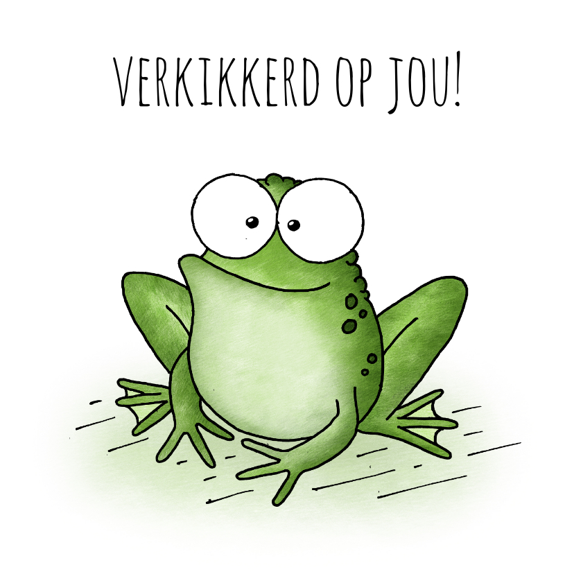 Valentijnskaarten - Valentijnskaart kikker verkikkerd op jou!