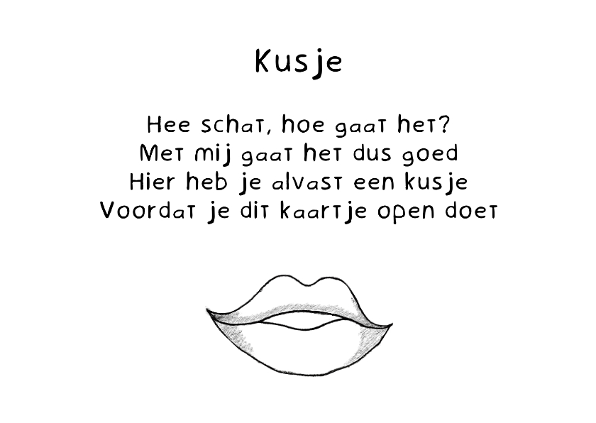 Valentijnskaart Kusje - Gedicht - Valentijnskaarten Valentijnskaarten - Valentijnskaart Kusje - Gedicht