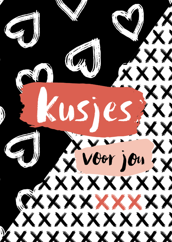 Valentijnskaart kusjes - Valentijnskaarten Valentijnskaarten - Valentijnskaart kusjes