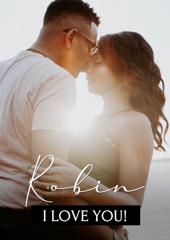 Valentijnskaarten - Valentijnskaart met grote eigen foto en naam