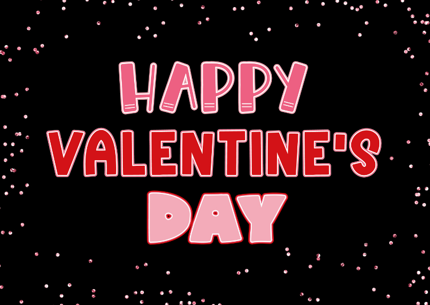 Valentijnskaarten - Valentijnskaart met hippe typografie en confetti