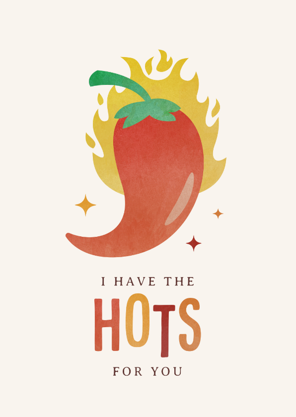 Valentijnskaarten - Valentijnskaart met vurige peper