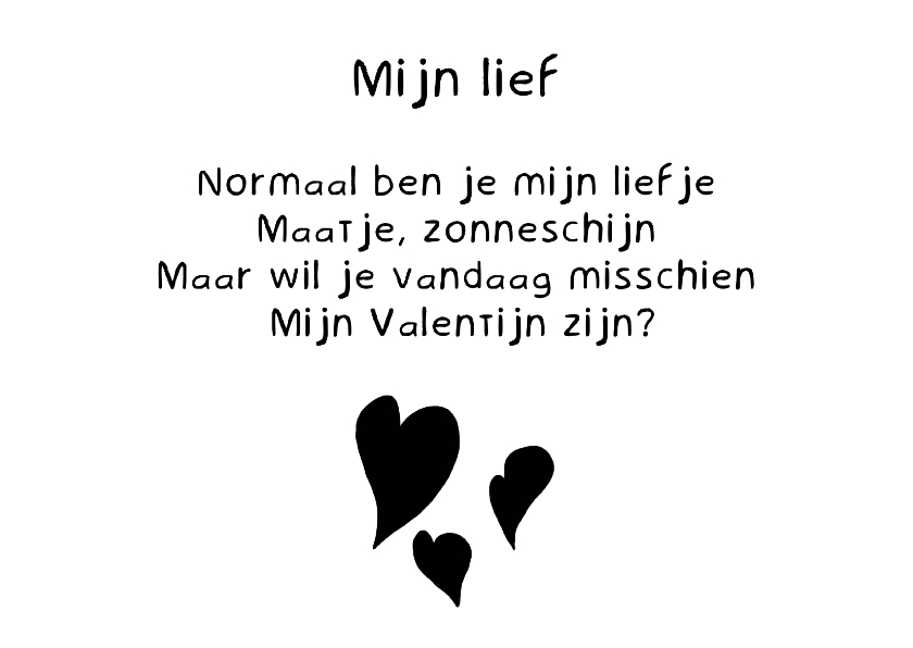 Valentijnskaart Mijn Lief - Gedicht - Valentijnskaarten Valentijnskaarten - Valentijnskaart Mijn Lief - Gedicht