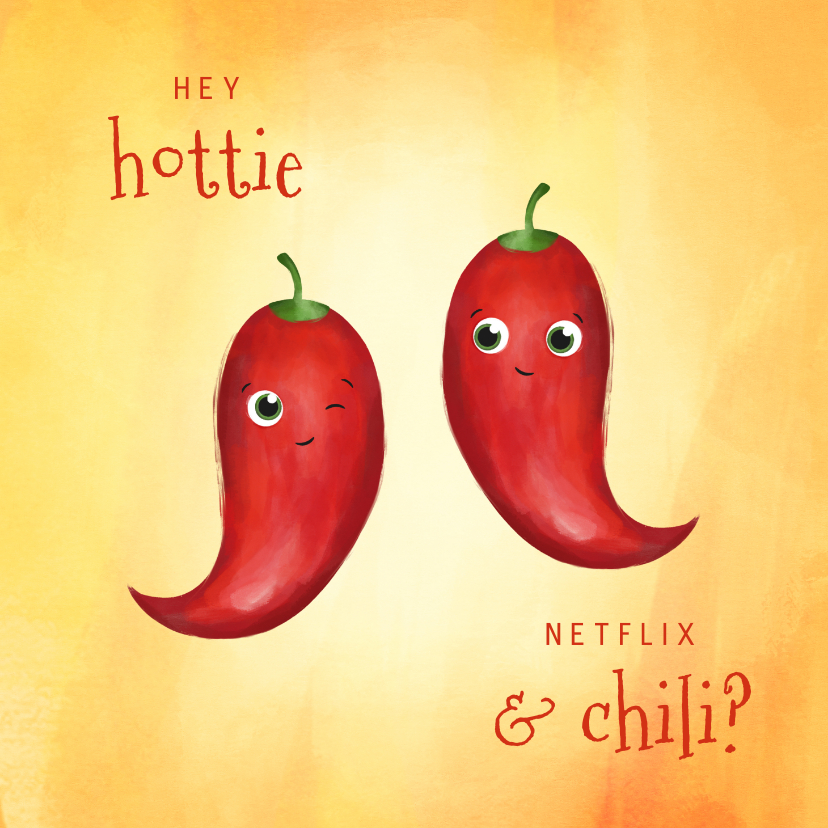 Valentijnskaarten - Valentijnskaart netflix & chili grappig met pepertjes