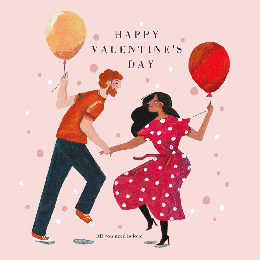 Valentijnskaarten - Valentijnskaart samen dansen is leuk