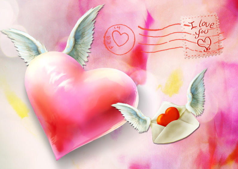 Valentijnskaart scrapbook harten - Valentijnskaarten Valentijnskaarten - Valentijnskaart scrapbook harten