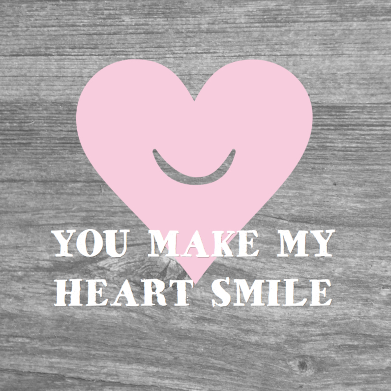 Valentijnskaart smiling heart - Valentijnskaarten Valentijnskaarten - Valentijnskaart smiling heart
