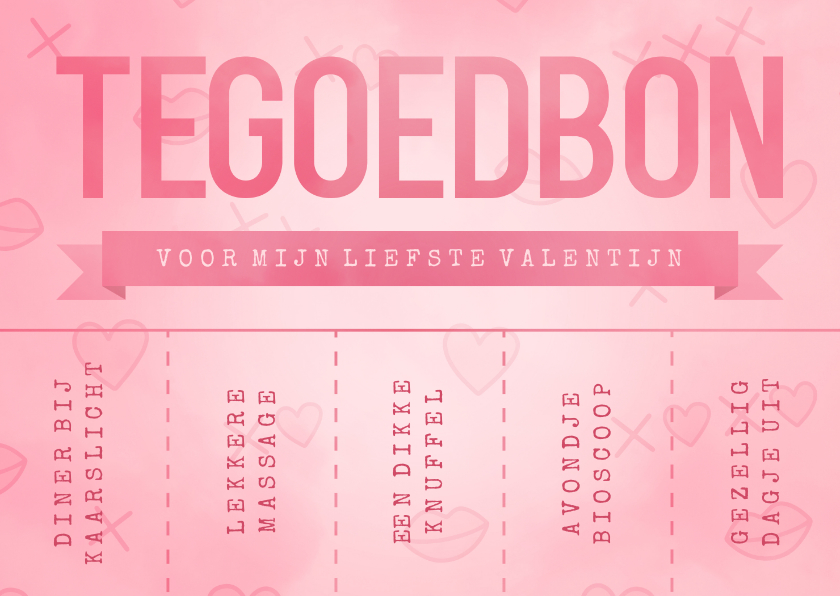 Valentijnskaart tegoedbon scheurkaartjes couponnen - Valentijnskaarten Valentijnskaarten - Valentijnskaart tegoedbon scheurkaartjes couponnen