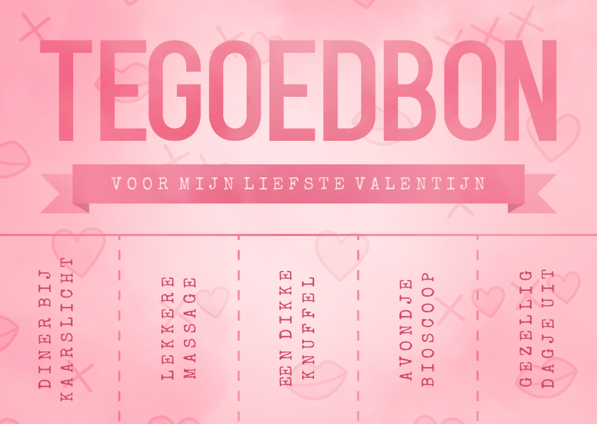 Wonderbaarlijk Valentijnskaart tegoedbon scheurkaartjes | Kaartje2go DD-81