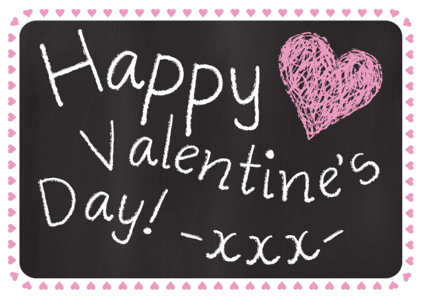 Valentijnskaart tekst krijtbord - Valentijnskaarten Valentijnskaarten - Valentijnskaart tekst krijtbord