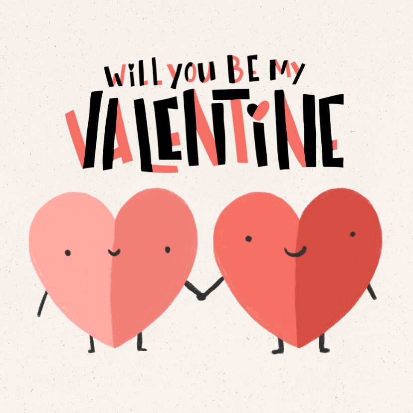 Valentijnskaarten - Valentijnskaart verliefde hartjes
