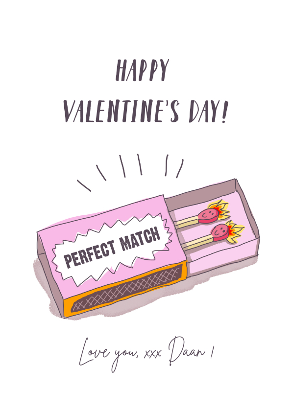 Valentijnskaarten - Valentijnskaart we are a perfect match 