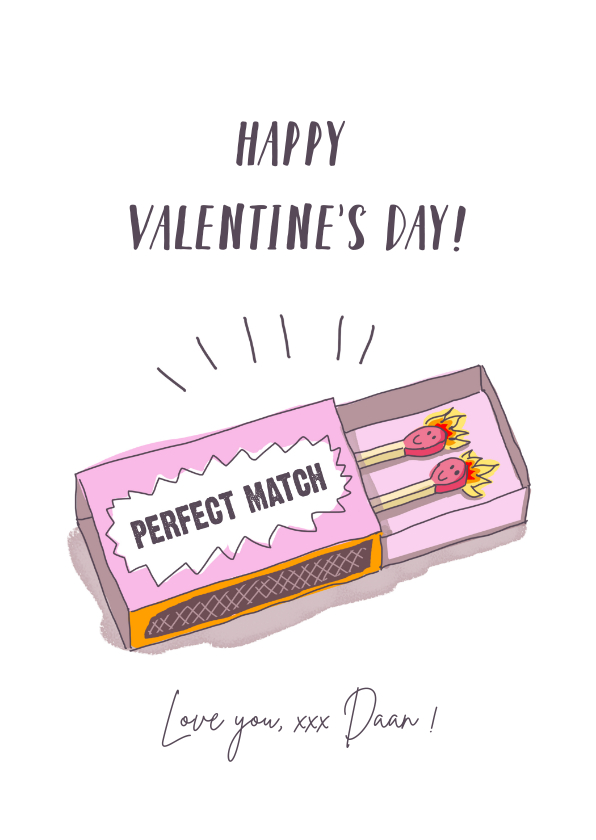 Valentijnskaart we are a perfect match - Valentijnskaarten Valentijnskaarten - Valentijnskaart we are a perfect match