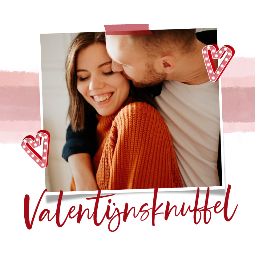Valentijnskaarten - Valentijnskaartje met valentijnsknuffel en foto