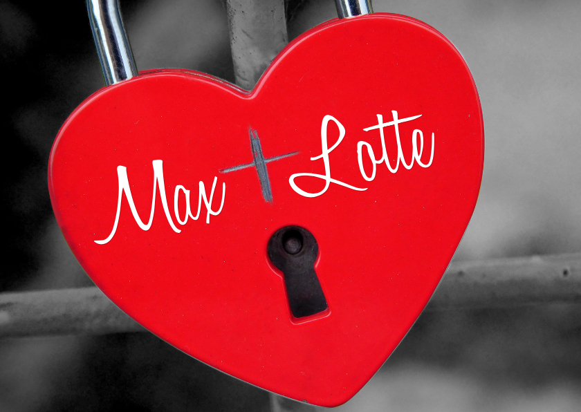 Valentijskaart hart op slot - Valentijnskaarten Valentijnskaarten - Valentijskaart hart op slot