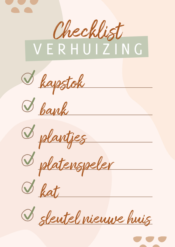 Verhuiskaarten - Adreswijziging verhuischecklist