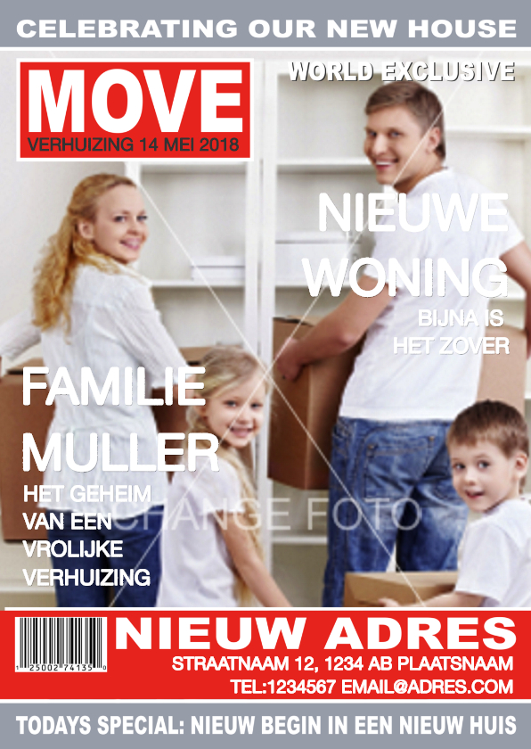 Adreswijziging Verhuisd Eigen Foto - Verhuiskaarten Verhuiskaarten - Adreswijziging Verhuisd Eigen Foto