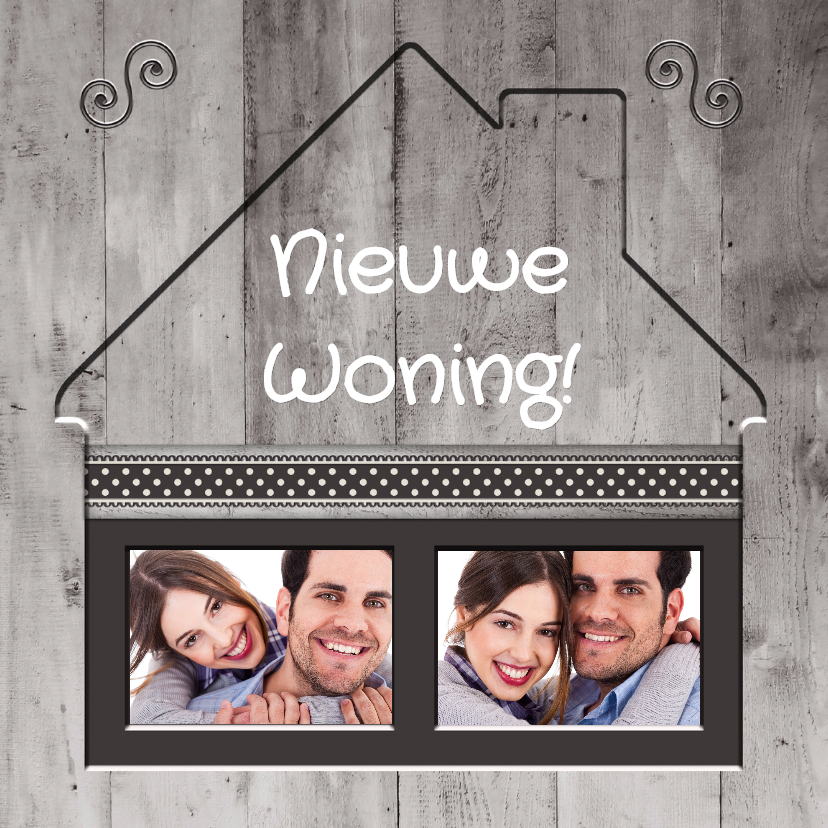 Antraciet Nieuwe Woning - BK - Verhuiskaarten Verhuiskaarten - Antraciet Nieuwe Woning - BK