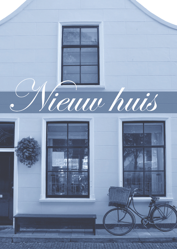 Fotokaart nieuw huis grijsblauw - Verhuiskaarten Verhuiskaarten - Fotokaart nieuw huis grijsblauw
