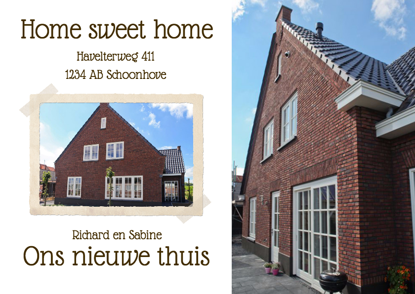 Verhuiskaarten - Home sweet home - BK