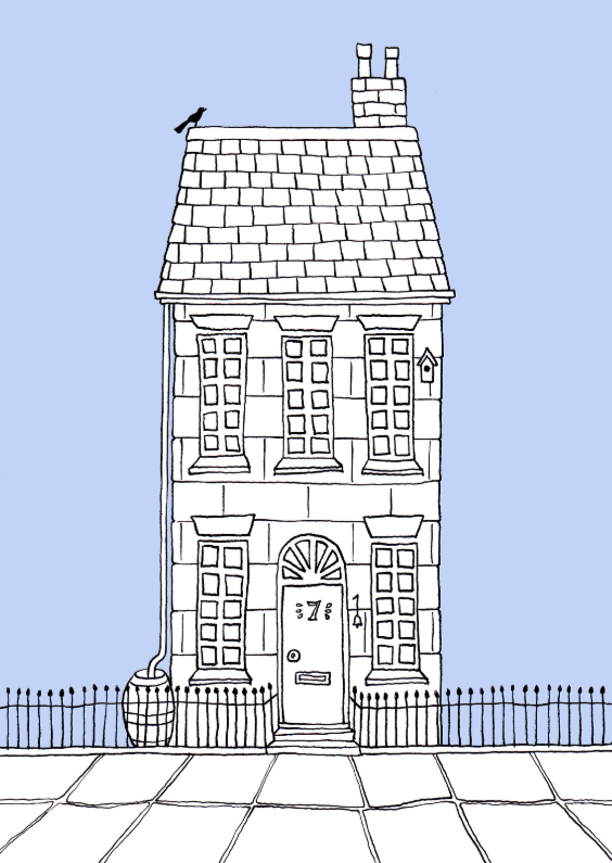 Huis illustratie - Verhuiskaarten Verhuiskaarten - Huis illustratie