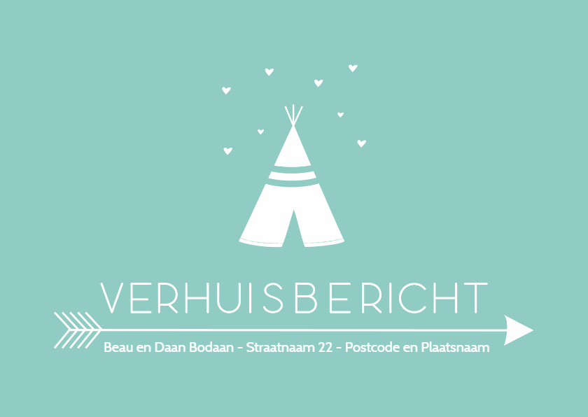 Licht blauwe verhuiskaart - Verhuiskaarten Verhuiskaarten - Licht blauwe verhuiskaart