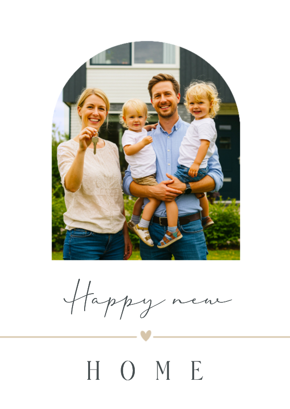 Verhuiskaarten - Minimalistische verhuiskaart boogvorm met foto