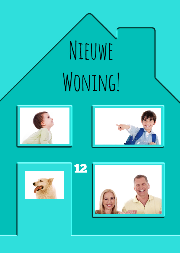 Nieuwe woning met ramen - BK - Verhuiskaarten Verhuiskaarten - Nieuwe woning met ramen - BK