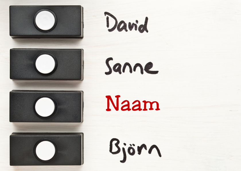 Verhuiskaarten - Op kamers met eigen naam