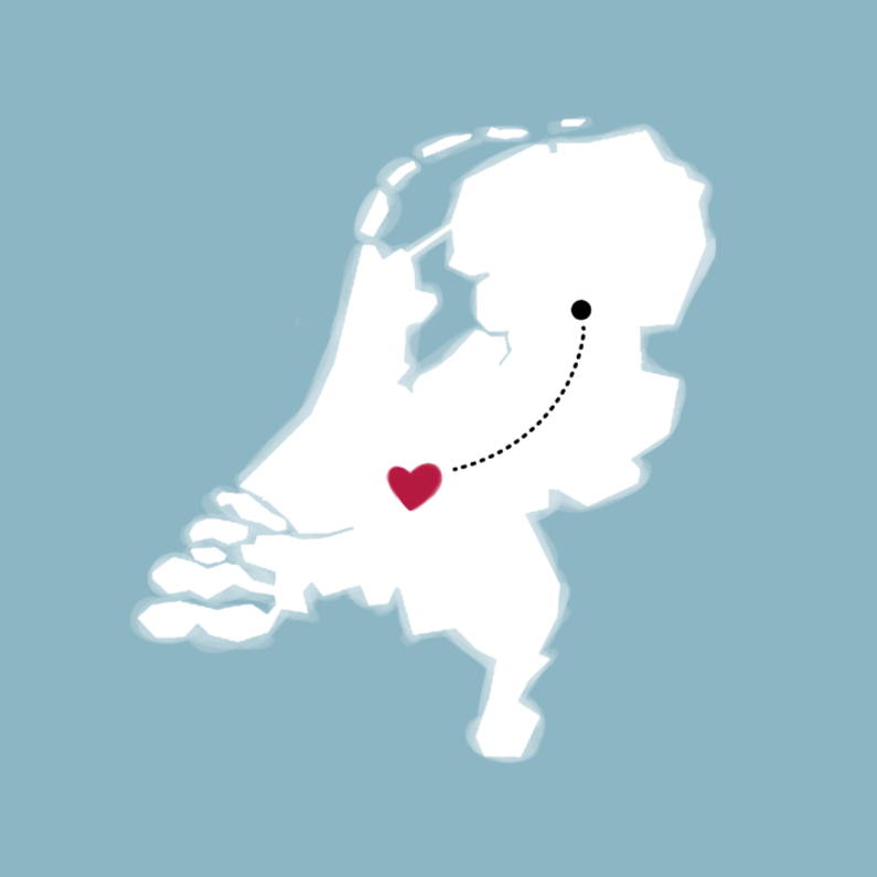 Plaatspin als hart verhuiskaart - Verhuiskaarten Verhuiskaarten - Plaatspin als hart verhuiskaart