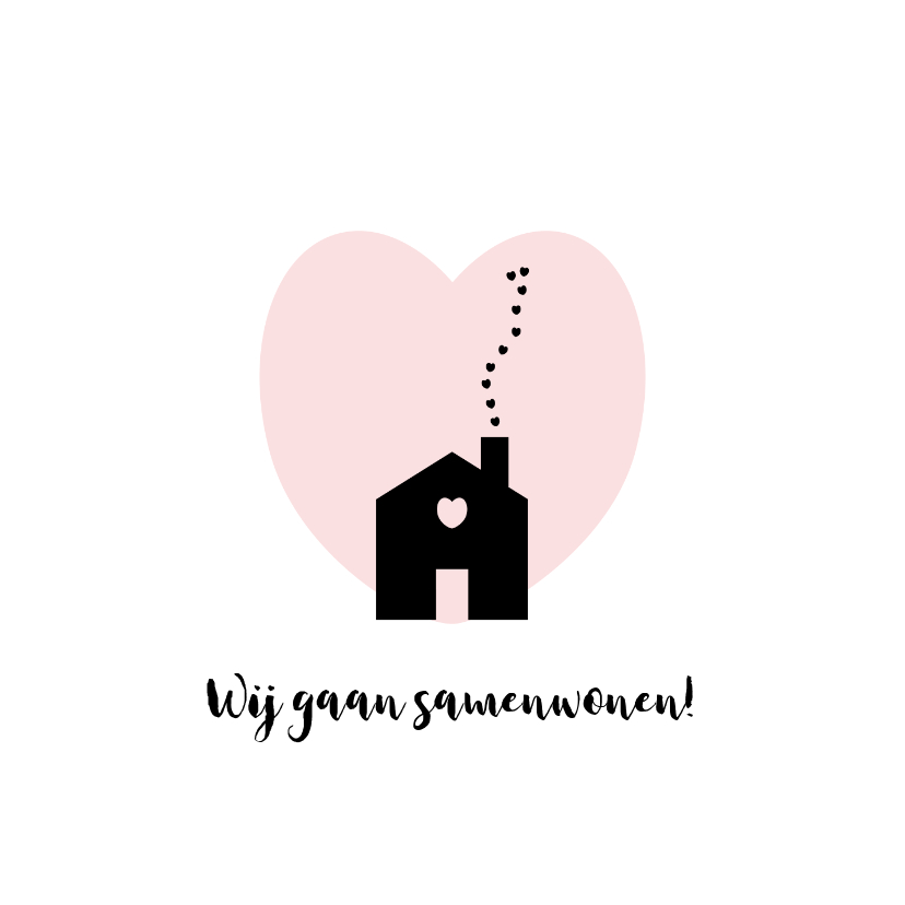 Samenwonen in een hartje - Verhuiskaarten Verhuiskaarten - Samenwonen in een hartje