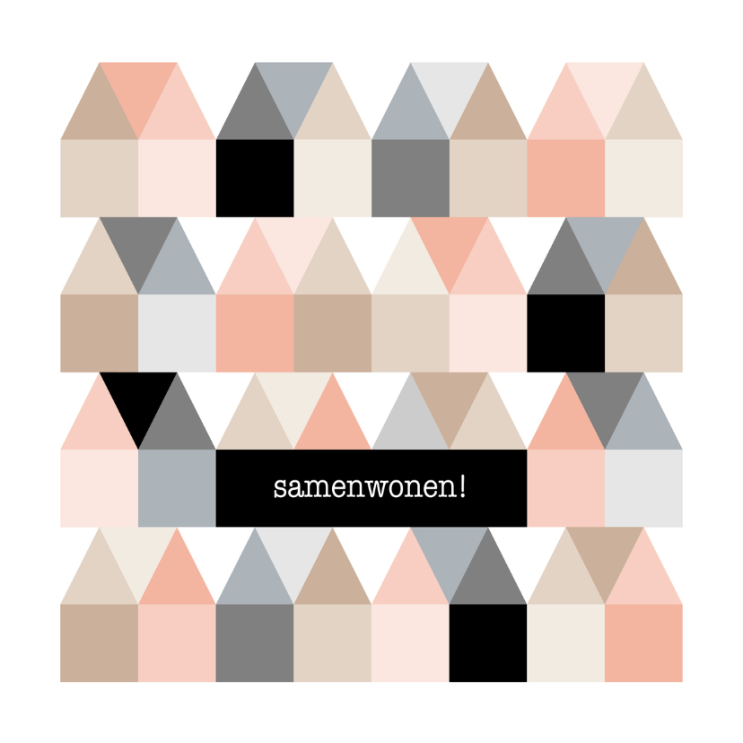 Samenwonen kaart Huisjes - HB - Verhuiskaarten Verhuiskaarten - Samenwonen kaart Huisjes - HB