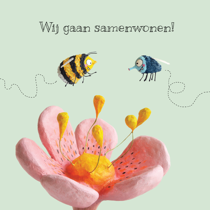 Samenwonen kaart vlieg en bij - Verhuiskaarten Verhuiskaarten - Samenwonen kaart vlieg en bij
