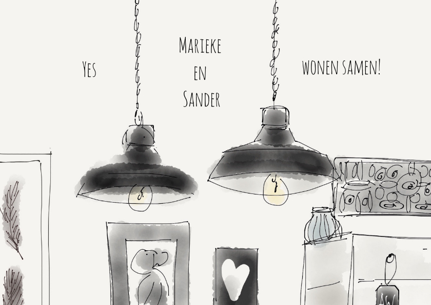 Verhuiskaarten - Samenwonen - Lampen