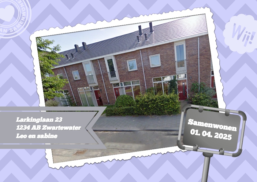 Samenwonenbord - BK - Verhuiskaarten Verhuiskaarten - Samenwonenbord - BK