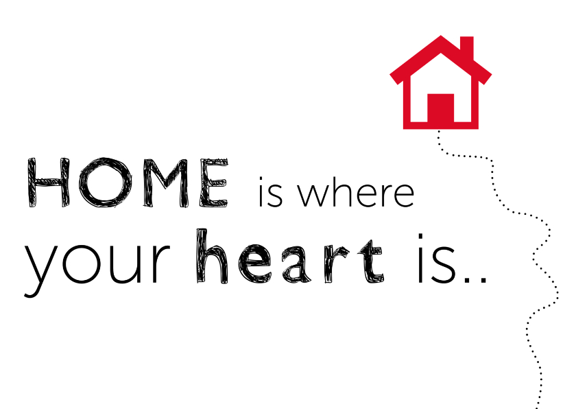 Verhuis bericht - Home is where the heart is.. - Verhuiskaarten Verhuiskaarten - Verhuis bericht - Home is where the heart is..