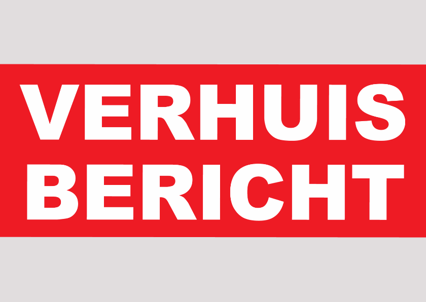 Verhuisbericht Rood Opvallend - Verhuiskaarten Verhuiskaarten - Verhuisbericht Rood Opvallend