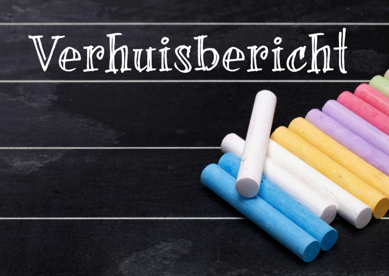 Verhuisbericht schoolbord - OT - Verhuiskaarten Verhuiskaarten - Verhuisbericht schoolbord - OT